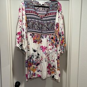 Umgee Multicolor Floral Boho Blouse